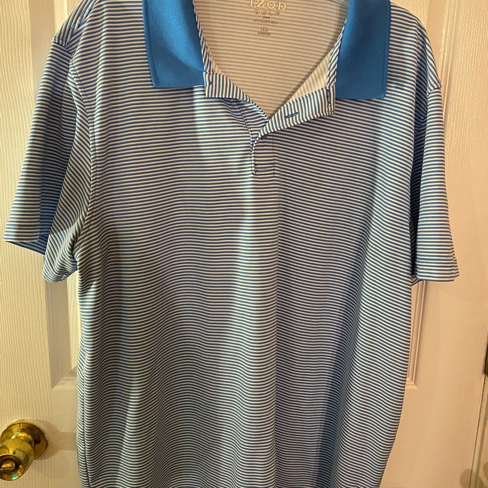 Izod Blue Polo Shirt Classic Casual Style